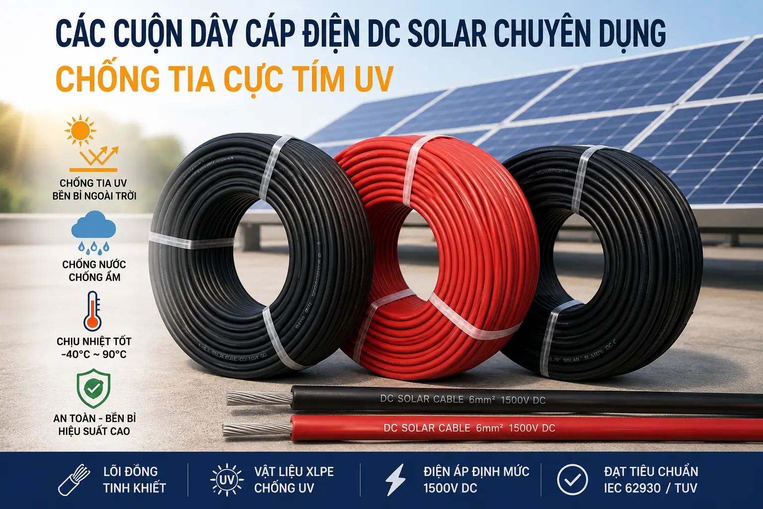 Vì sao cần thấu hiểu kinh nghiệm chọn dây cáp điện dc solar?