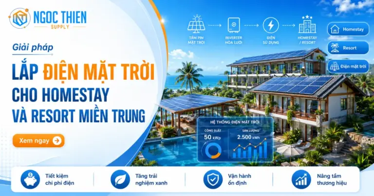 Lắp điện mặt trời cho homestay và resort miền Trung