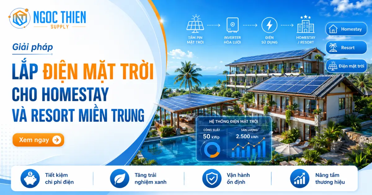 Lắp điện mặt trời cho homestay và resort miền Trung