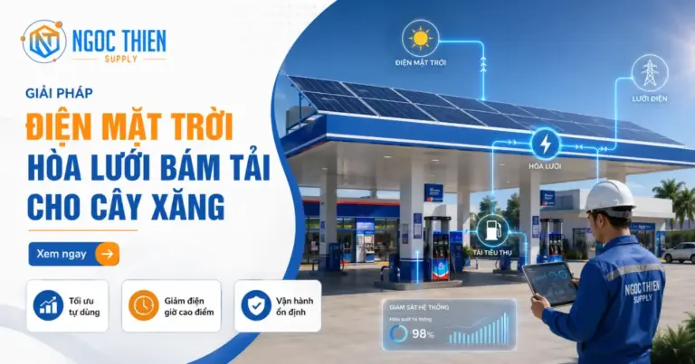 Giải pháp điện mặt trời hòa lưới bám tải cho cây xăng