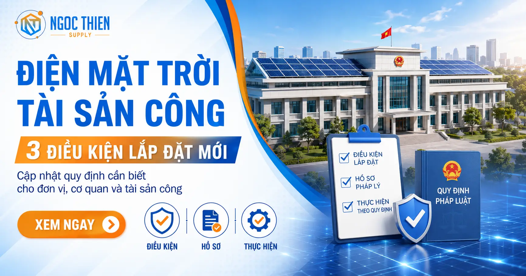 Điện mặt trời tài sản công: 3 điều kiện lắp đặt mới