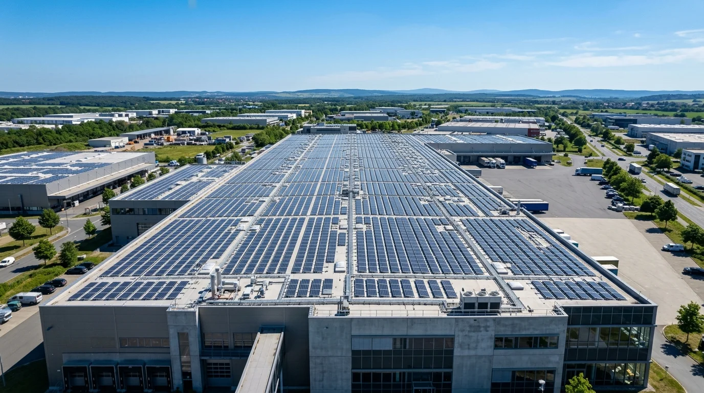 Hệ thống điện mặt trời mái nhà quy mô lớn trên 1MW lắp đặt tại nhà xưởng công nghiệp