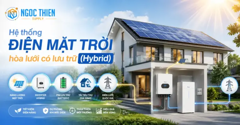 Hệ thống điện mặt trời hòa lưới có lưu trữ (Hybrid)
