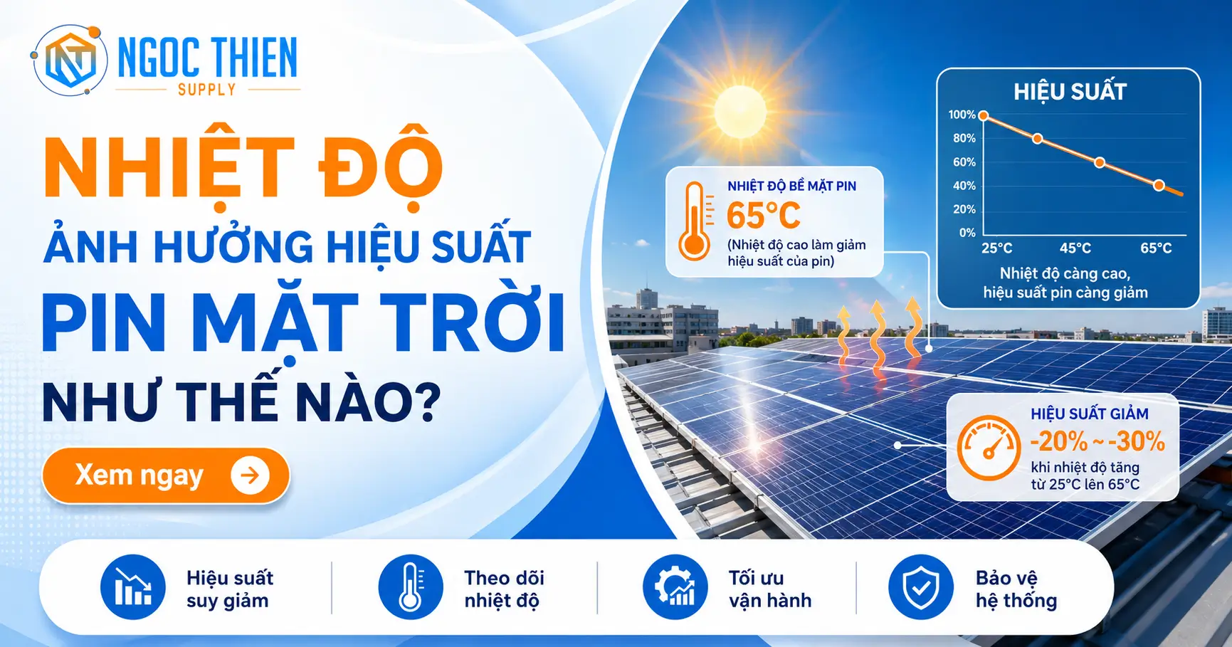 Nhiệt độ ảnh hưởng hiệu suất pin mặt trời như thế nào?