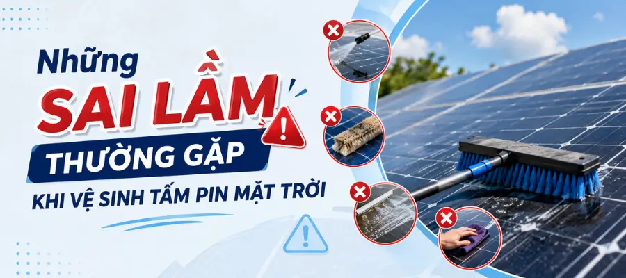 Những sai lầm thường gặp khi vệ sinh tấm pin mặt trời