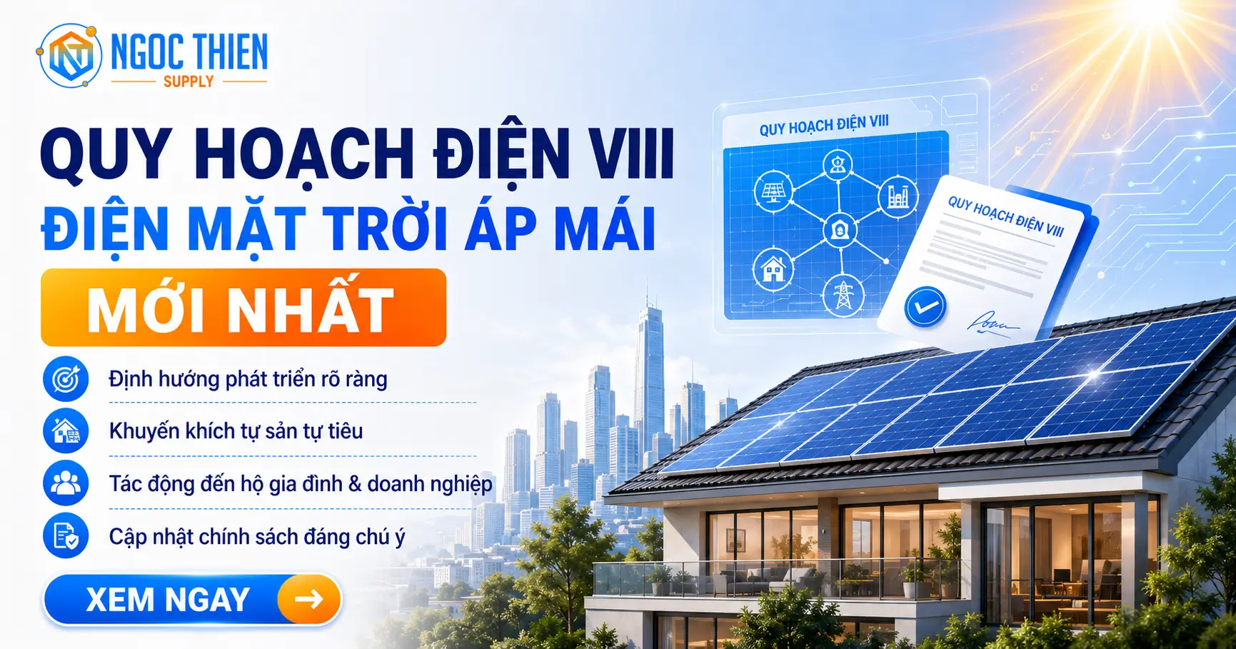 Quy mai điện VIII điện mặt trời áp mái mới nhất