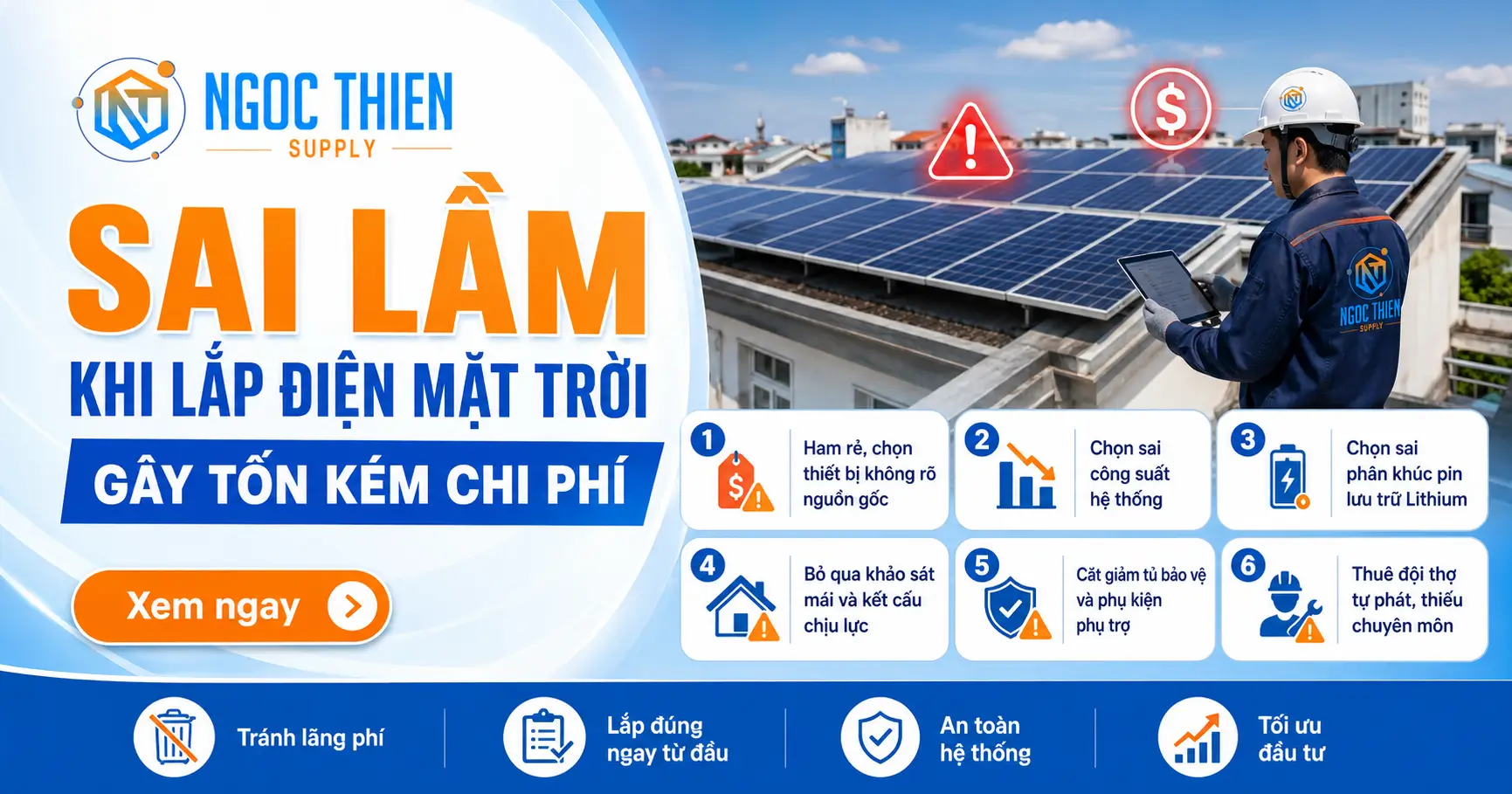 Sai lầm khi lắp điện mặt trời gây tốn kém chi phí