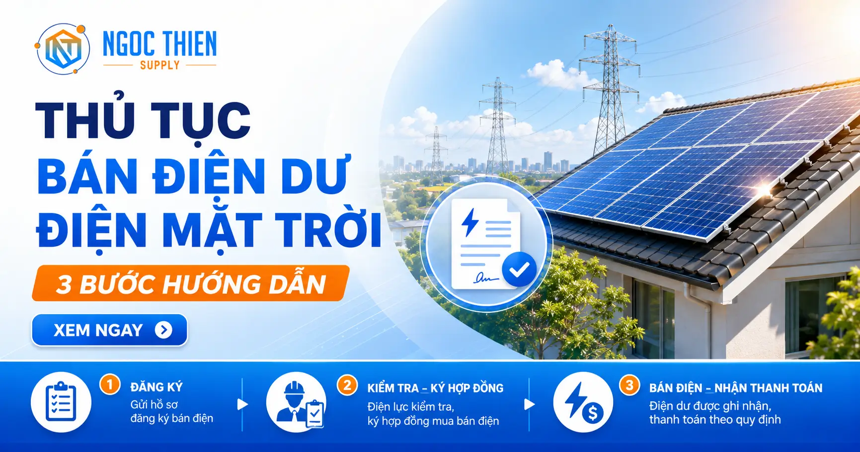 Thủ tục bán điện dư điện mặt trời: 3 bước hướng dẫn