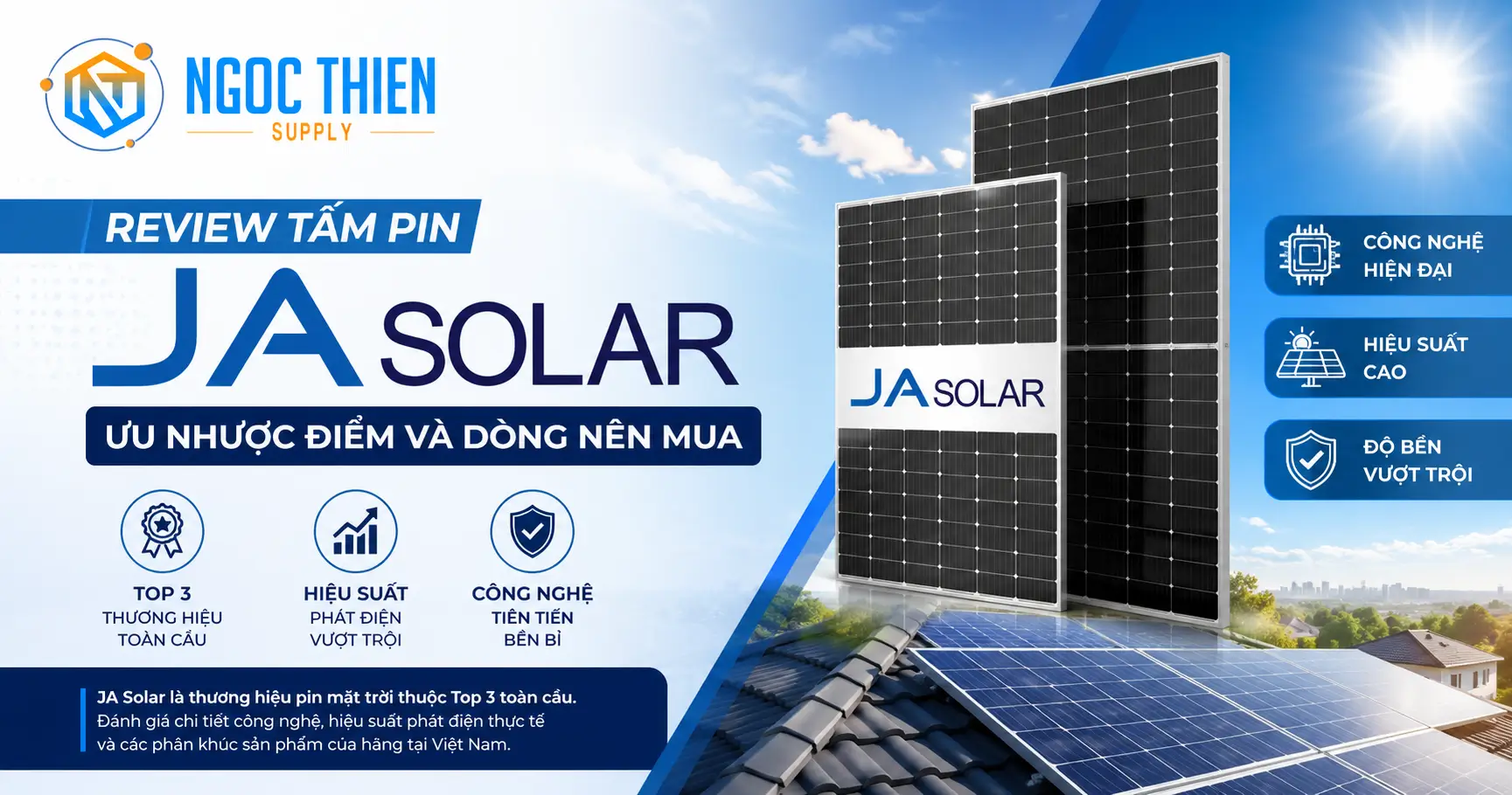 Review tấm pin JA Solar: Ưu nhược điểm và dòng nên mua