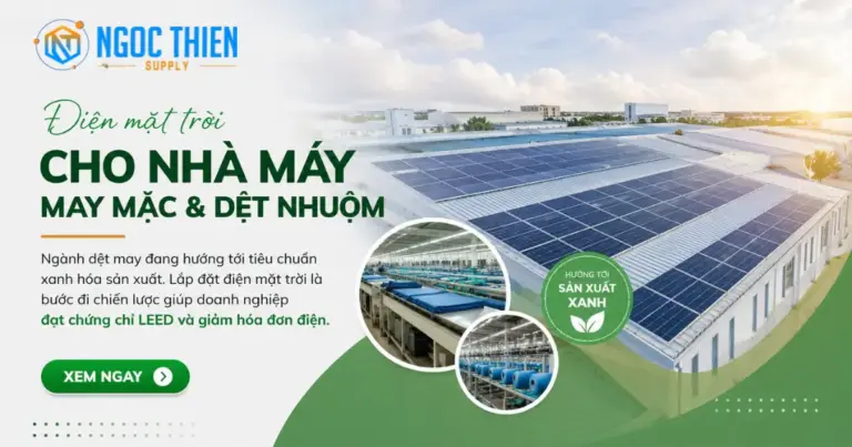 Điện mặt trời cho nhà máy may mặc và dệt nhuộm