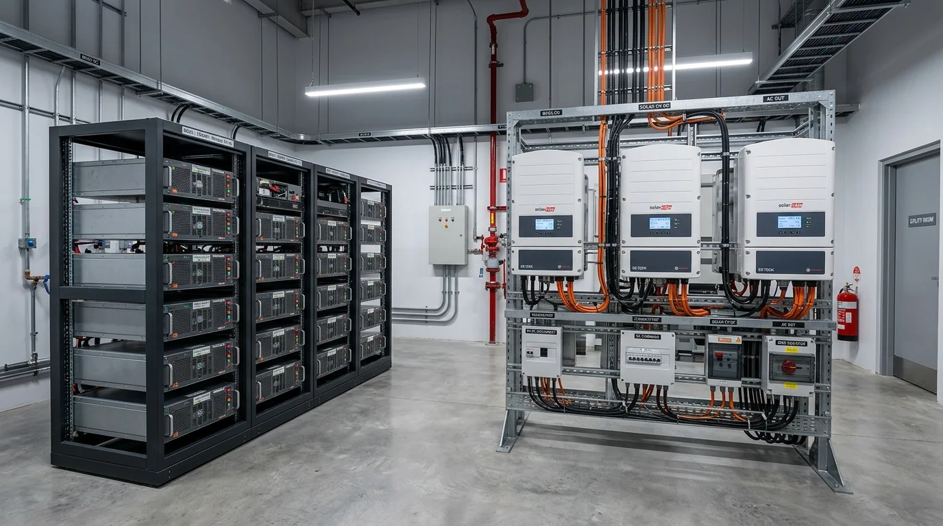 Hệ thống pin lưu trữ BESS giúp tối ưu hóa điện mặt trời cho tòa nhà văn phòng ESG