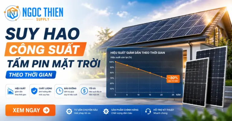 Suy hao công suất tấm pin mặt trời theo thời gian