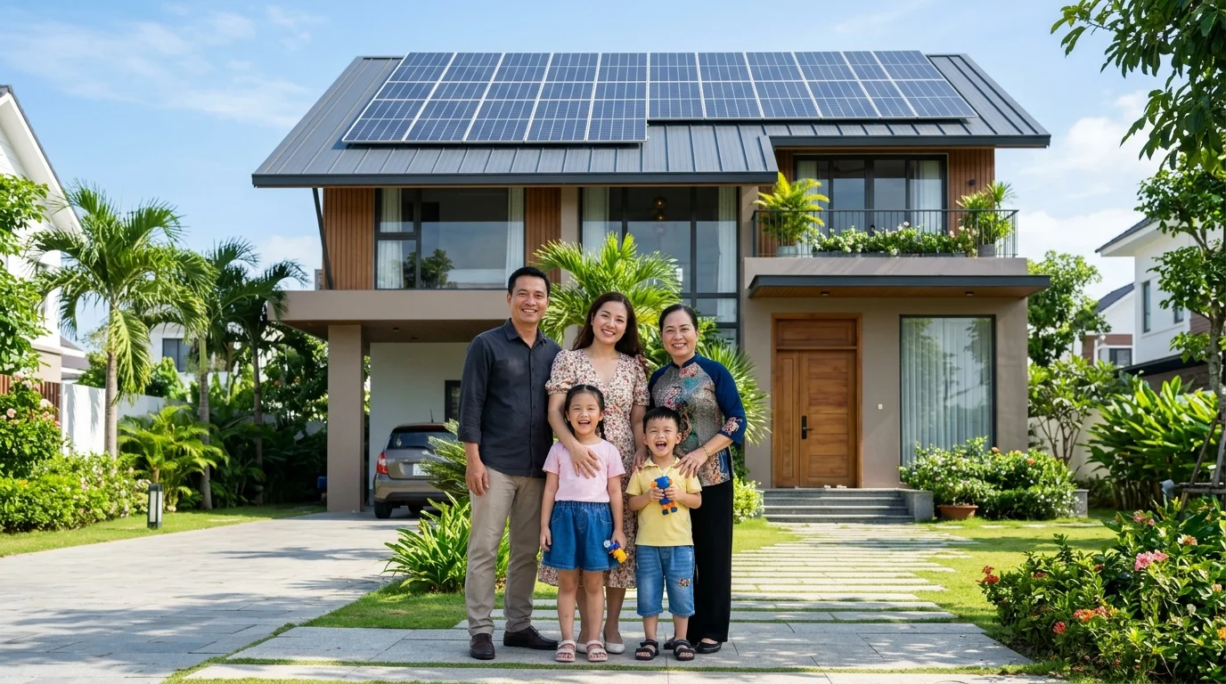 Gia đình Việt Nam lắp đặt điện mặt trời theo mô hình co-investment