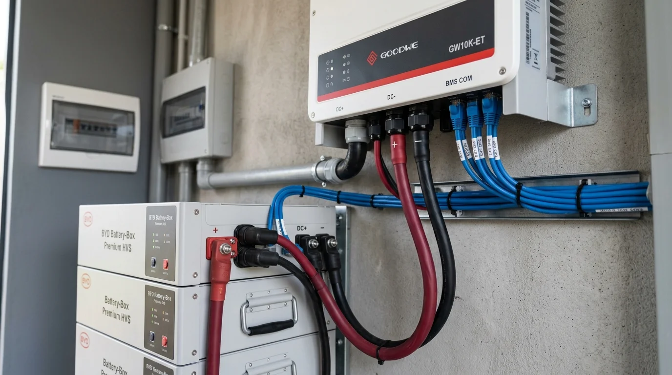 Pin lưu trữ điện áp cao lithium kết nối với biến tần Goodwe ET