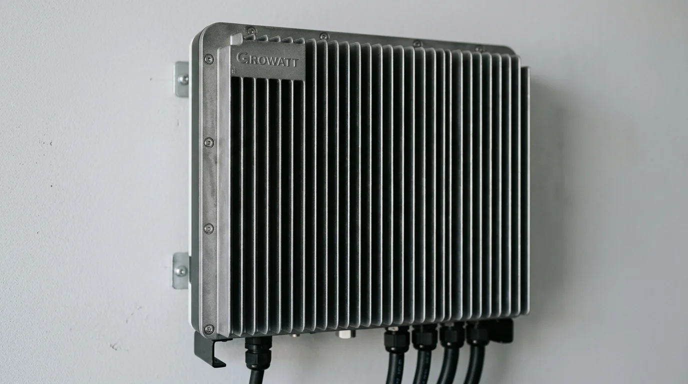 Cận cảnh cánh tản nhiệt nhôm đúc tản nhiệt tự nhiên của biến tần Growatt