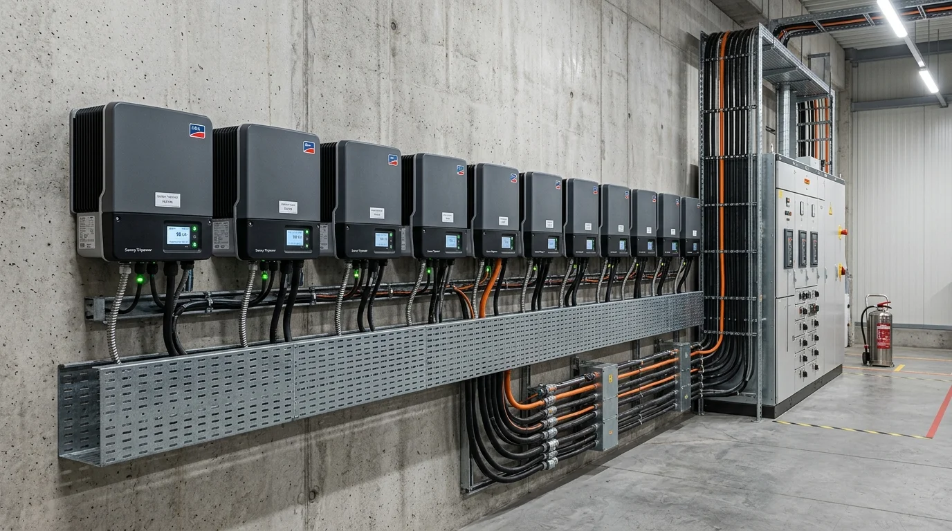 Thi công điện mặt trời cho nhà xưởng với hệ thống biến tần inverter hòa lưới bám tải zero-export