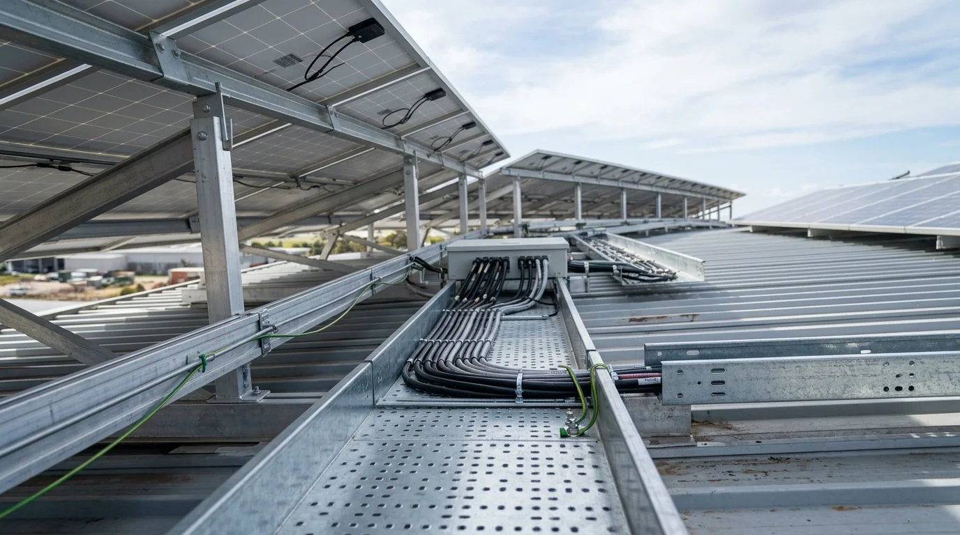 Hộp nối máng cáp DC mạ kẽm bảo vệ an toàn cho đường dây cáp điện mặt trời cho nhà xưởng