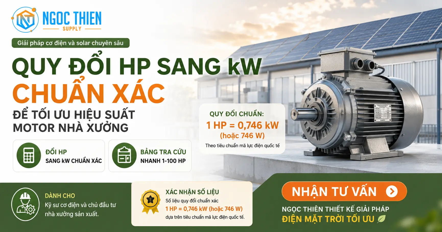1 HP bằng bao nhiêu kW và cách quy đổi công suất chuẩn