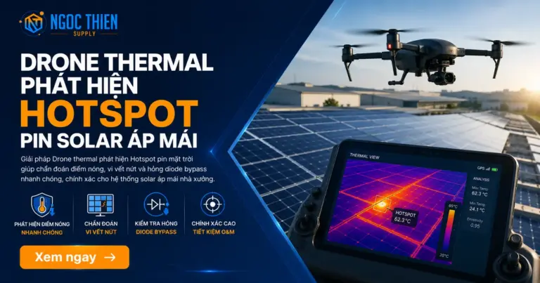 Drone thermal phát hiện Hotspot pin solar áp mái