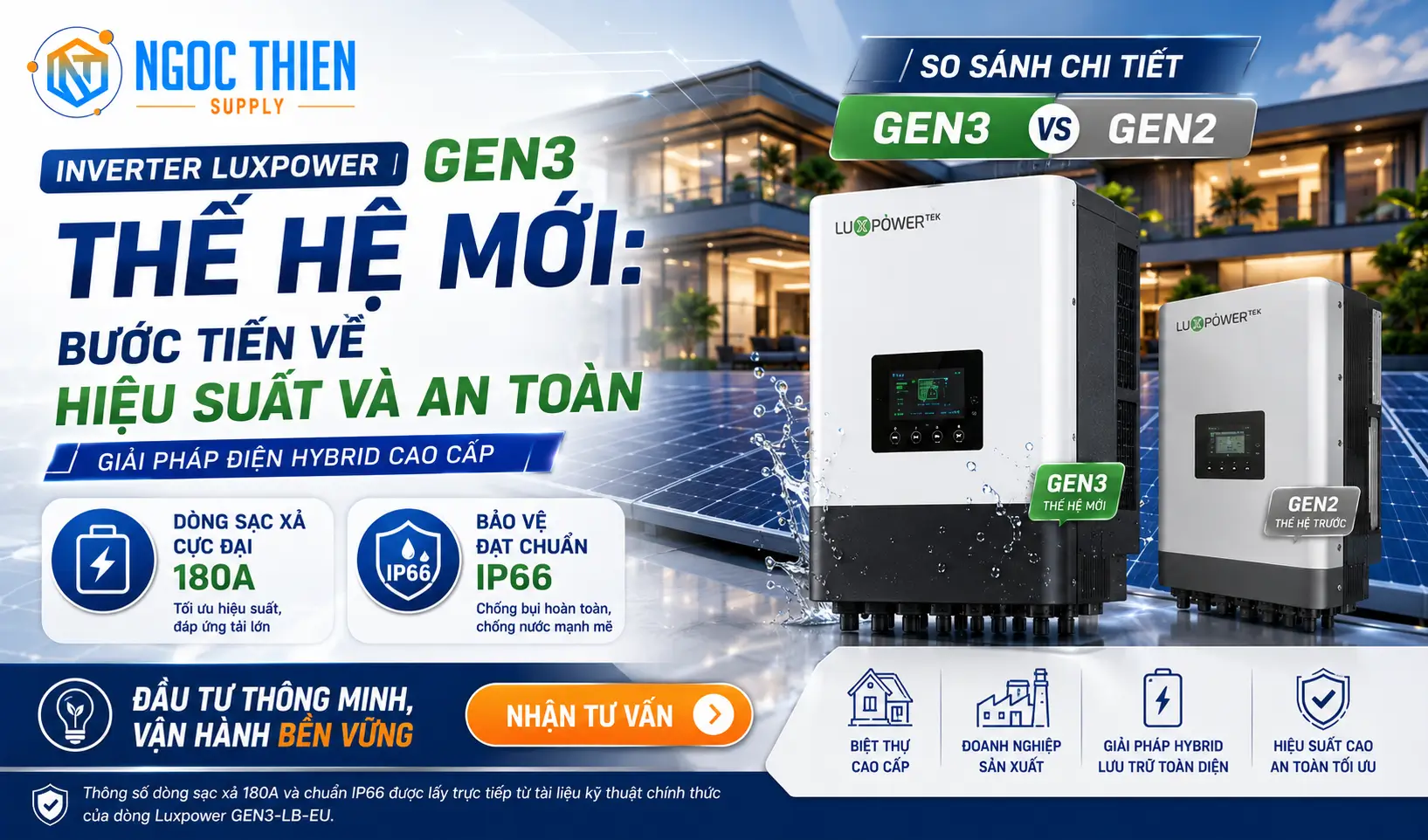 Inverter Luxpower GEN3: So sánh chi tiết với dòng GEN2