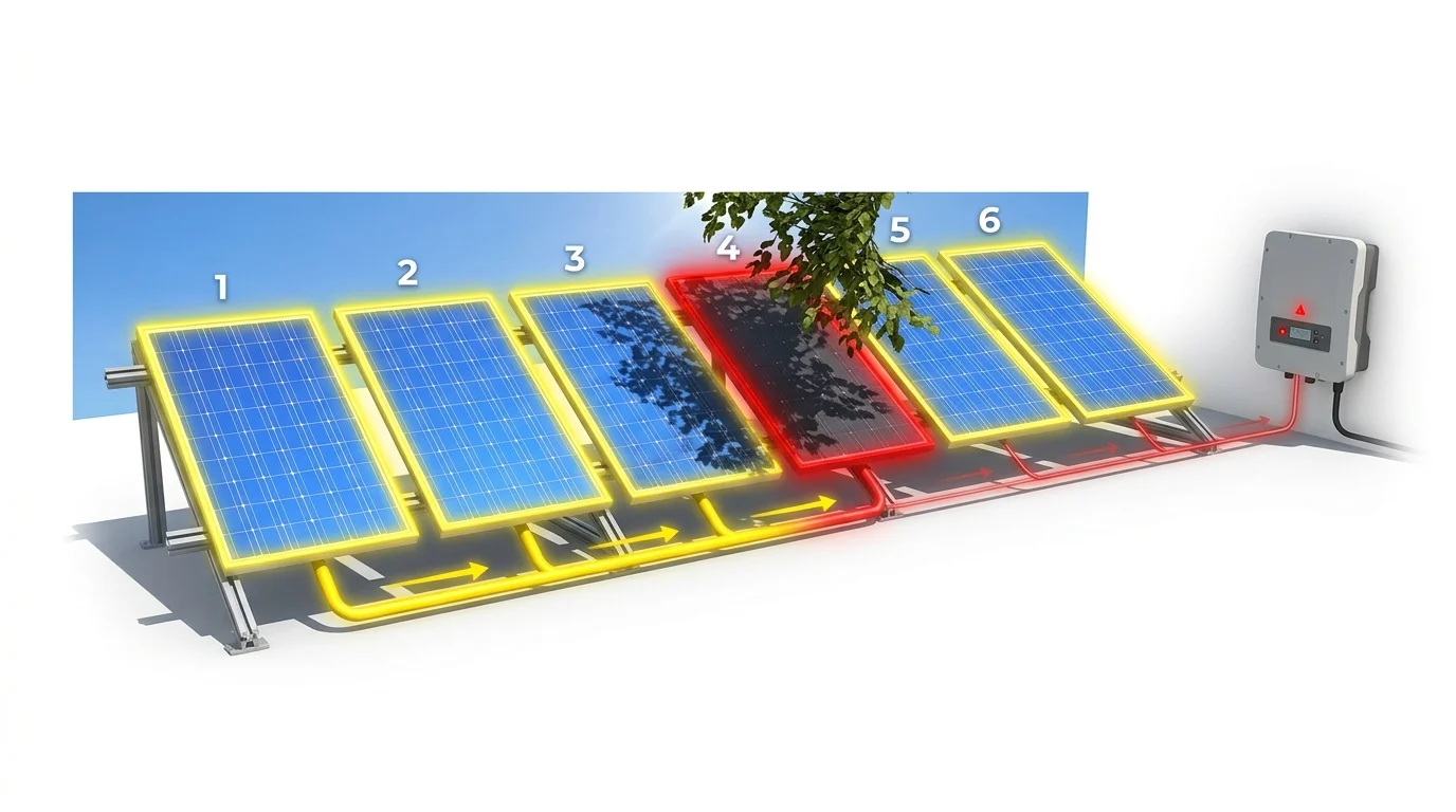 ảnh hưởng của hiện tượng che bóng lên hệ thống string inverter