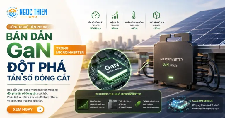 Bán dẫn GaN trong microinverter: Đột phá tần số đóng cắt