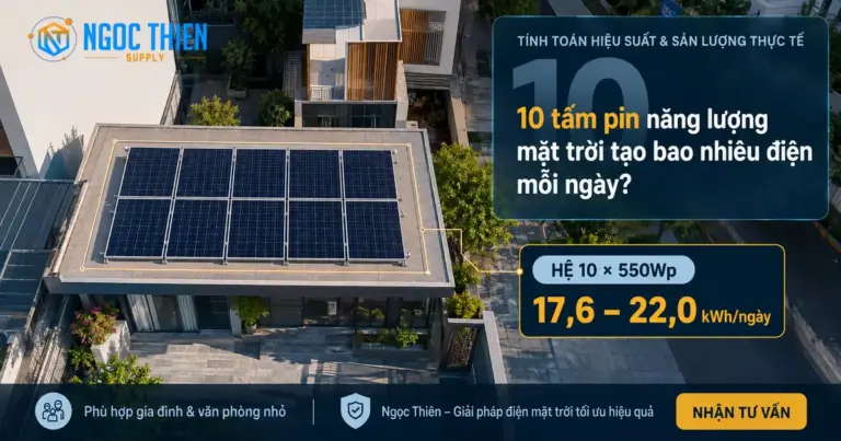 10 tấm pin tạo bao nhiêu điện mỗi ngày? Chi tiết nhất