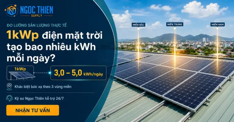 1kWp tạo bao nhiêu kWh điện mỗi ngày?