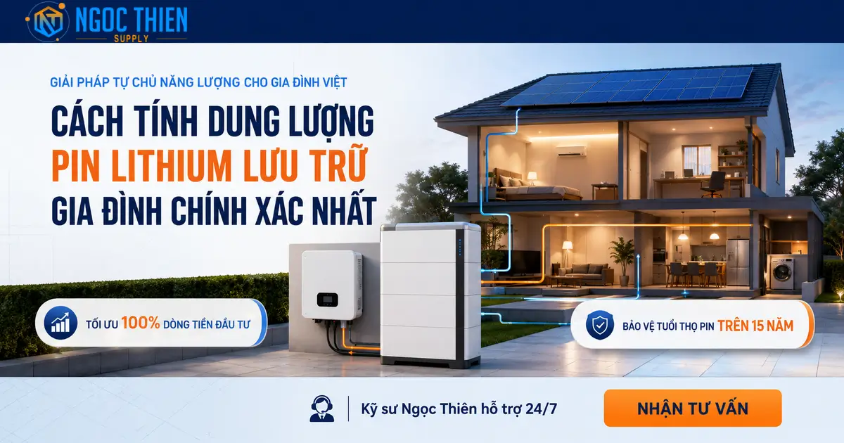 Cách tính dung lượng pin lithium lưu trữ cho gia đình
