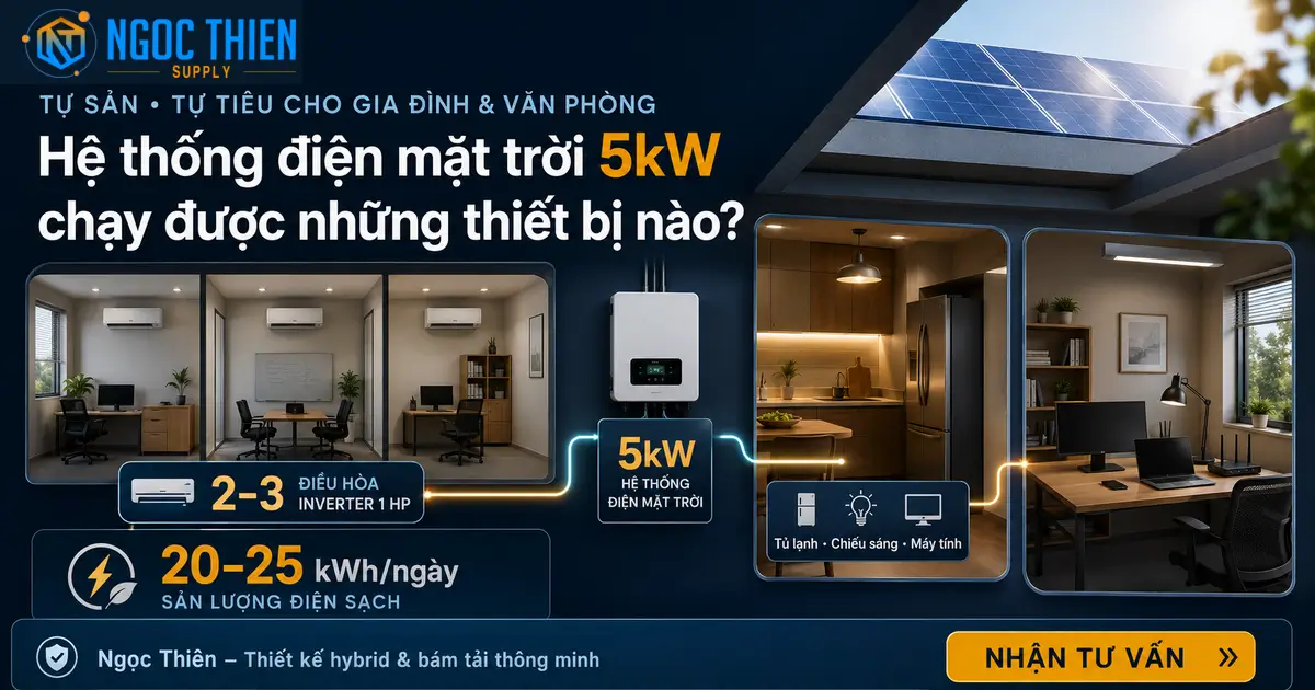 Điện mặt trời 5kw chạy được thiết bị nào? Giải đáp chi tiết