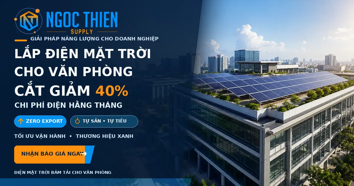 Lắp điện mặt trời cho văn phòng: Tối ưu chi phí vận hành