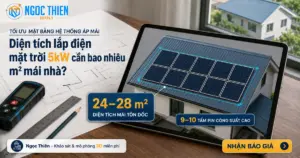 Diện tích lắp điện mặt trời 5kw cần bao nhiêu mét vuông?