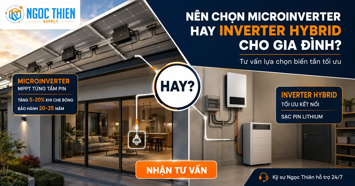So sánh microinverter và inverter hybrid: 5 điểm khác biệt