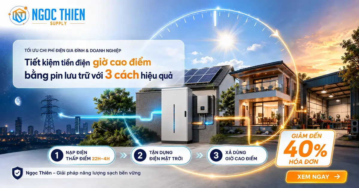 Tiết kiệm tiền điện giờ cao điểm bằng pin lưu trữ: 3 mẹo