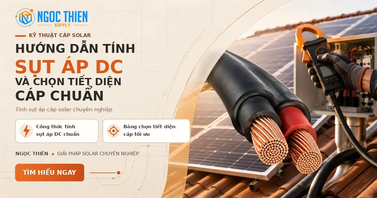 Tính sụt áp DC cáp solar và cách chọn tiết diện chuẩn