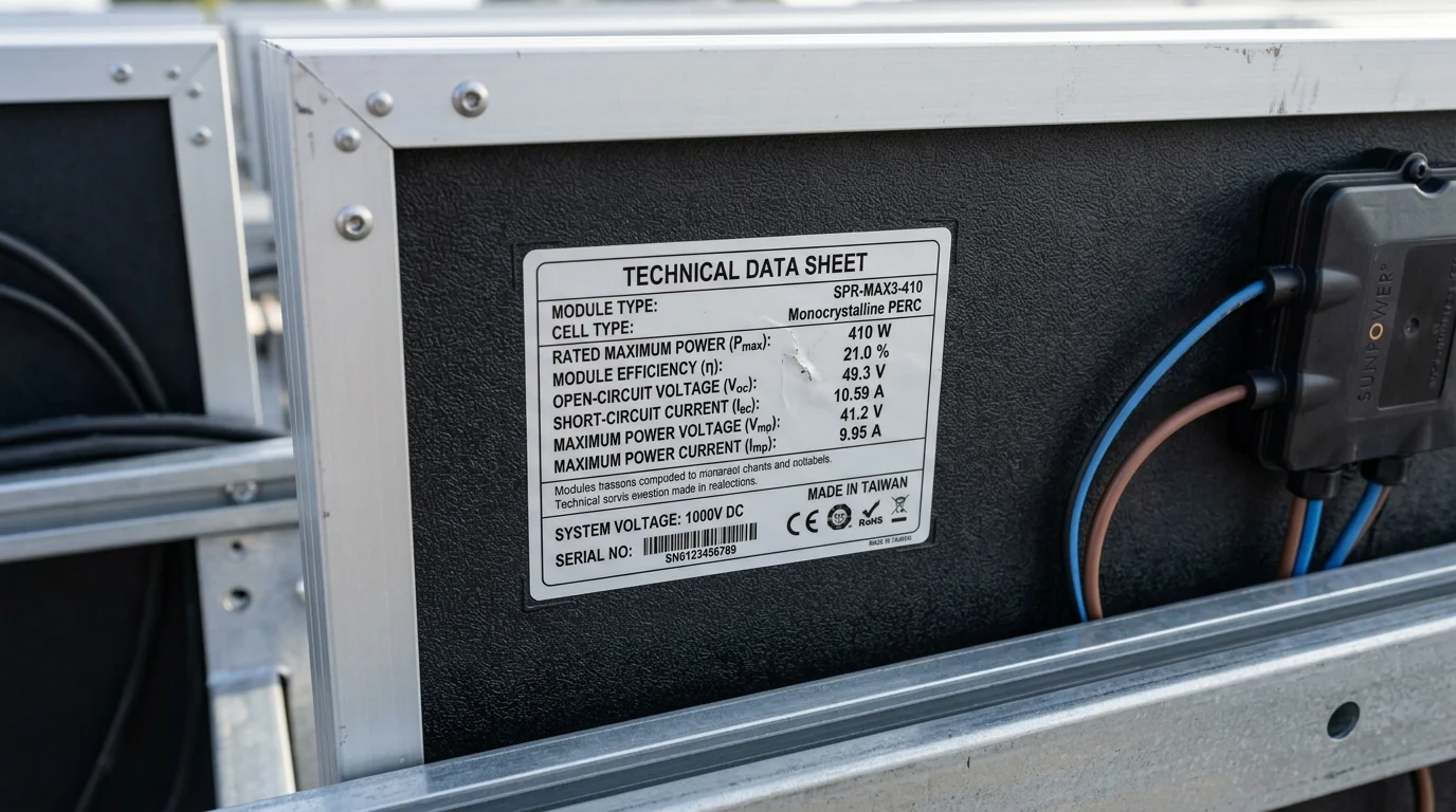 thông số kỹ thuật datasheet tấm pin năng lượng mặt trời