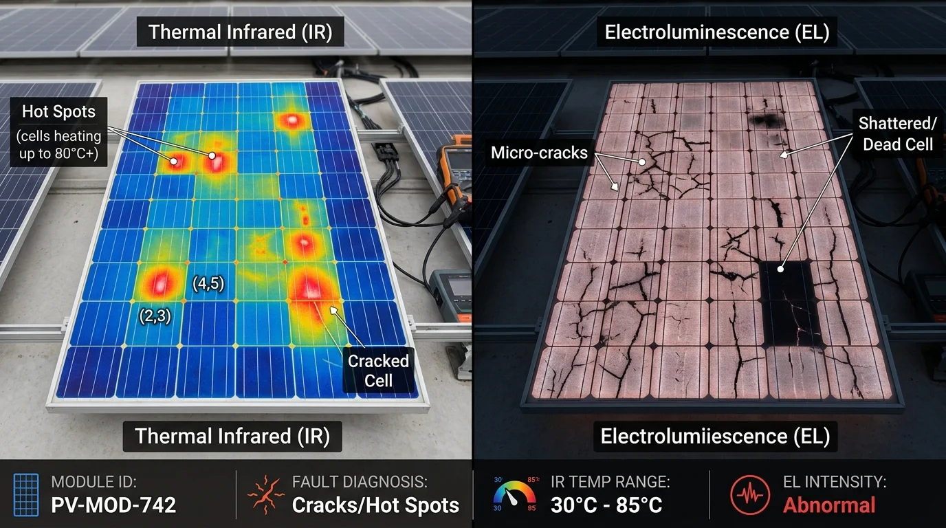 Phân tích chẩn đoán lỗi nứt ẩn micro-crack và hotspot trên tấm pin năng lượng mặt trời