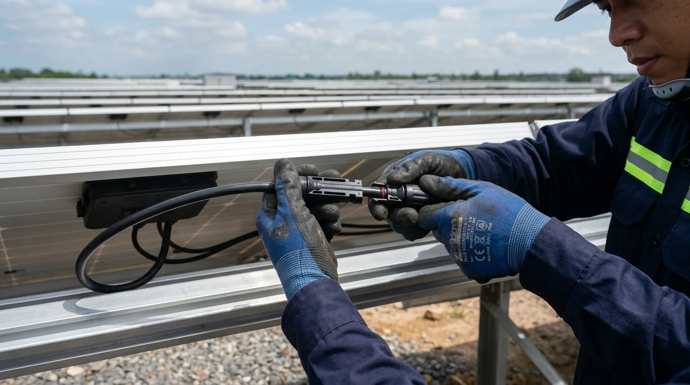kết nối giắc cắm MC4 kháng nước bụi cho hệ thống solar