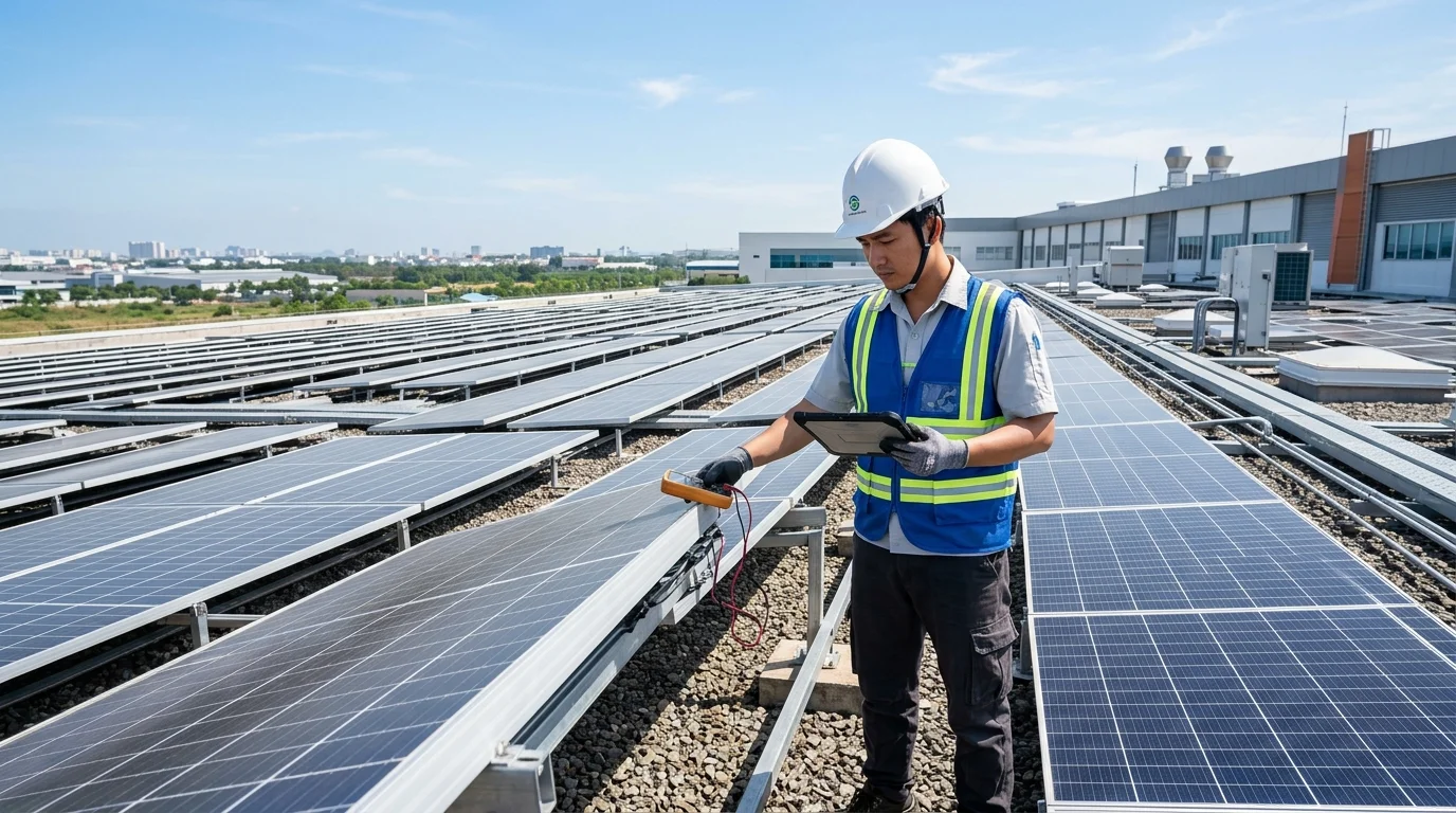 Lắp đặt giàn pin năng lượng mặt trời cho nhà xưởng doanh nghiệp