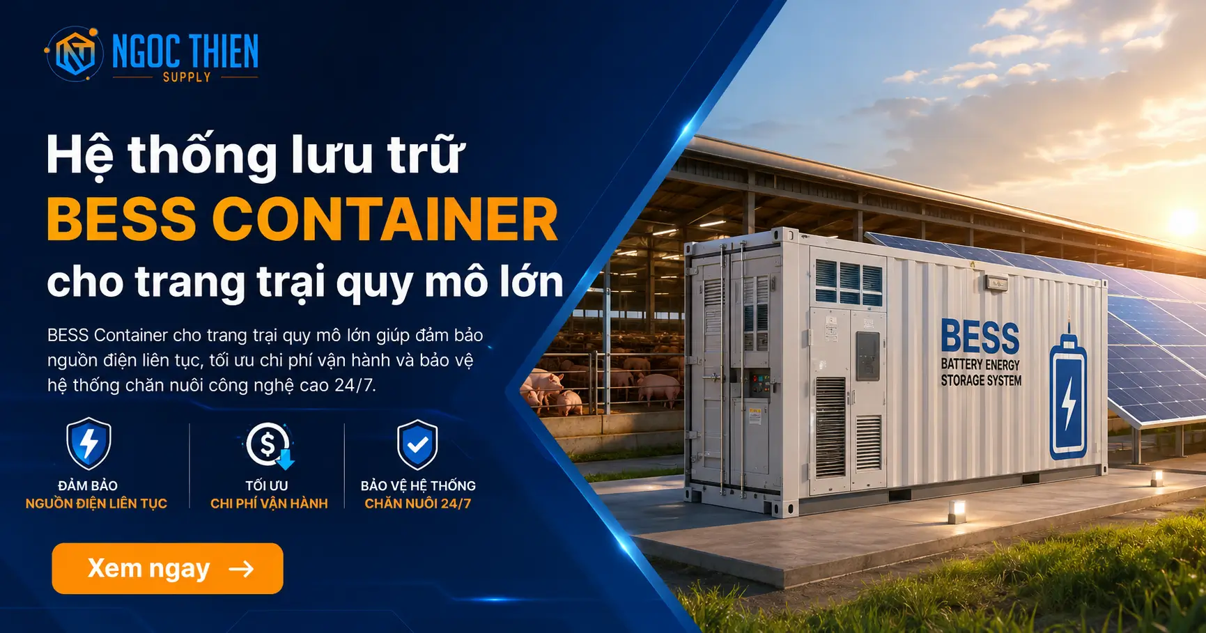 Hệ thống lưu trữ BESS Container cho trang trại quy mô lớn