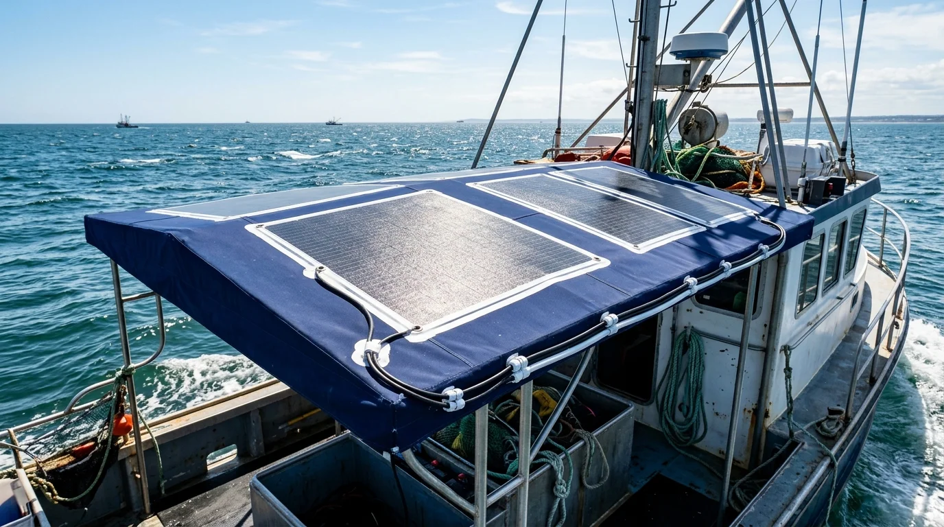 điện mặt trời cho tàu thuyền ngư nghiệp tấm pin dẻo marine