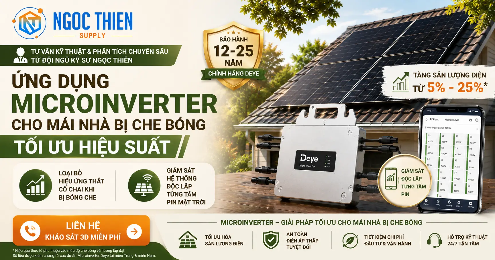 Microinverter cho mái nhà bị che bóng: Tối ưu hiệu suất.