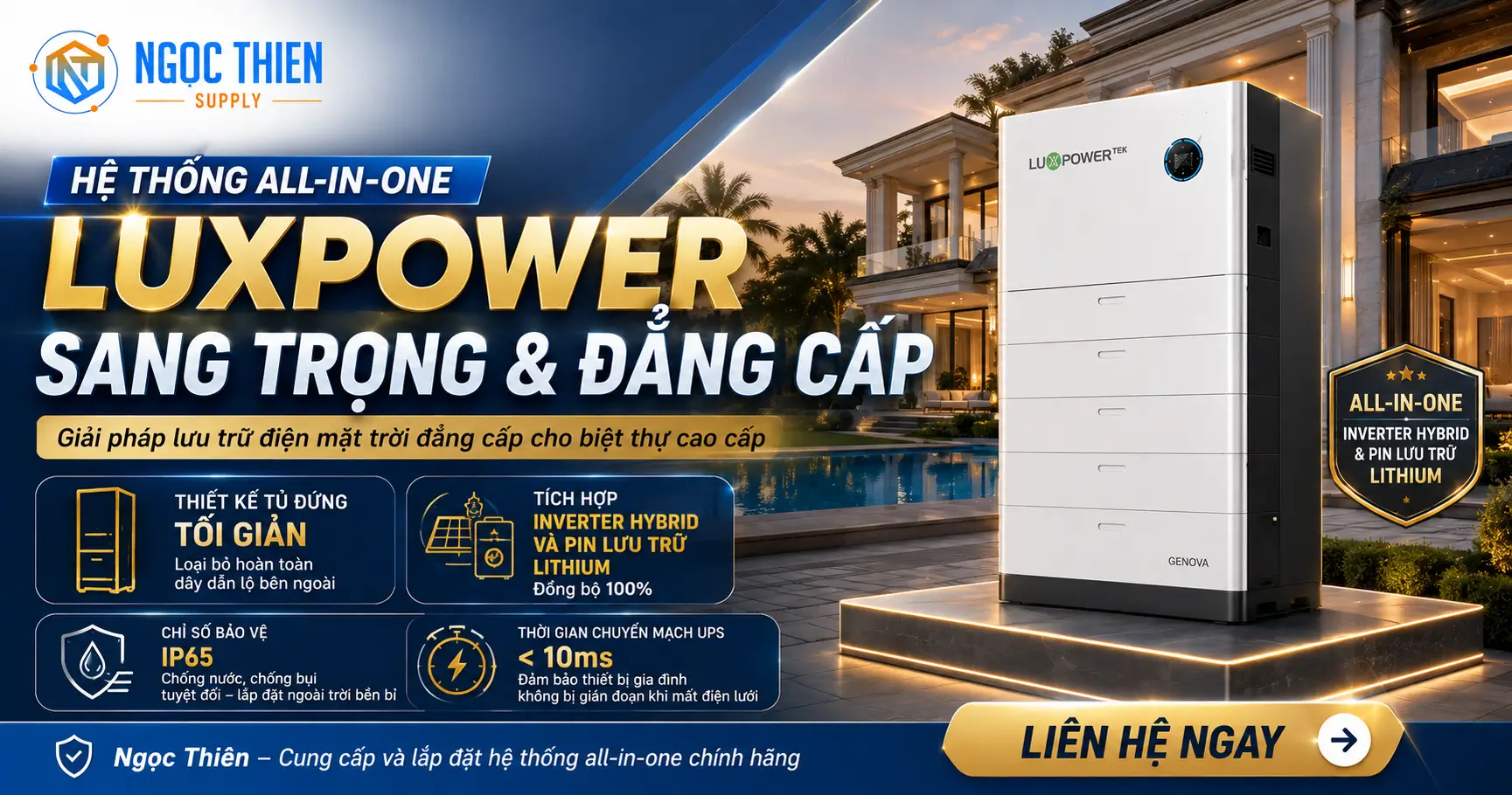 Hệ thống all-in-one Luxpower: Giải pháp lưu trữ sang trọng