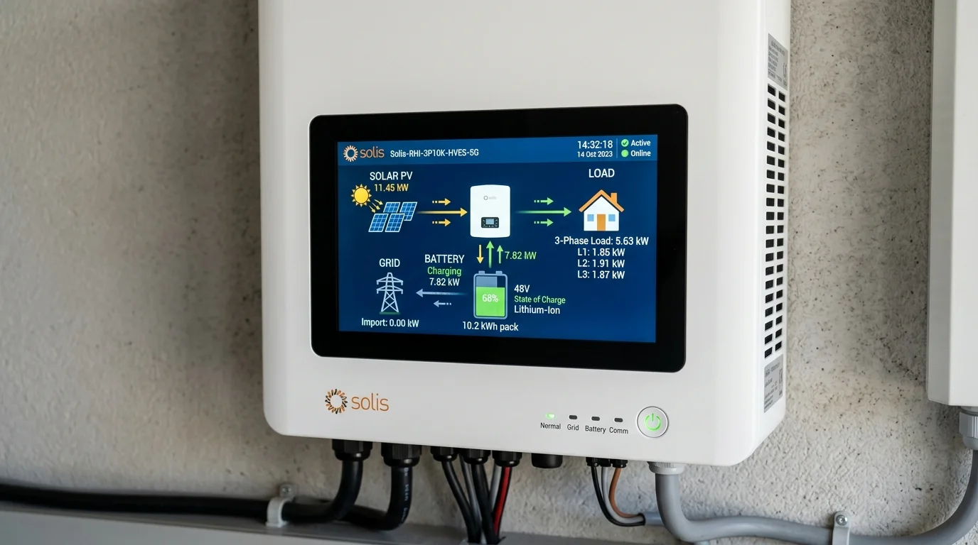 Màn hình giám sát khả năng bám tải inverter Solis trực quan