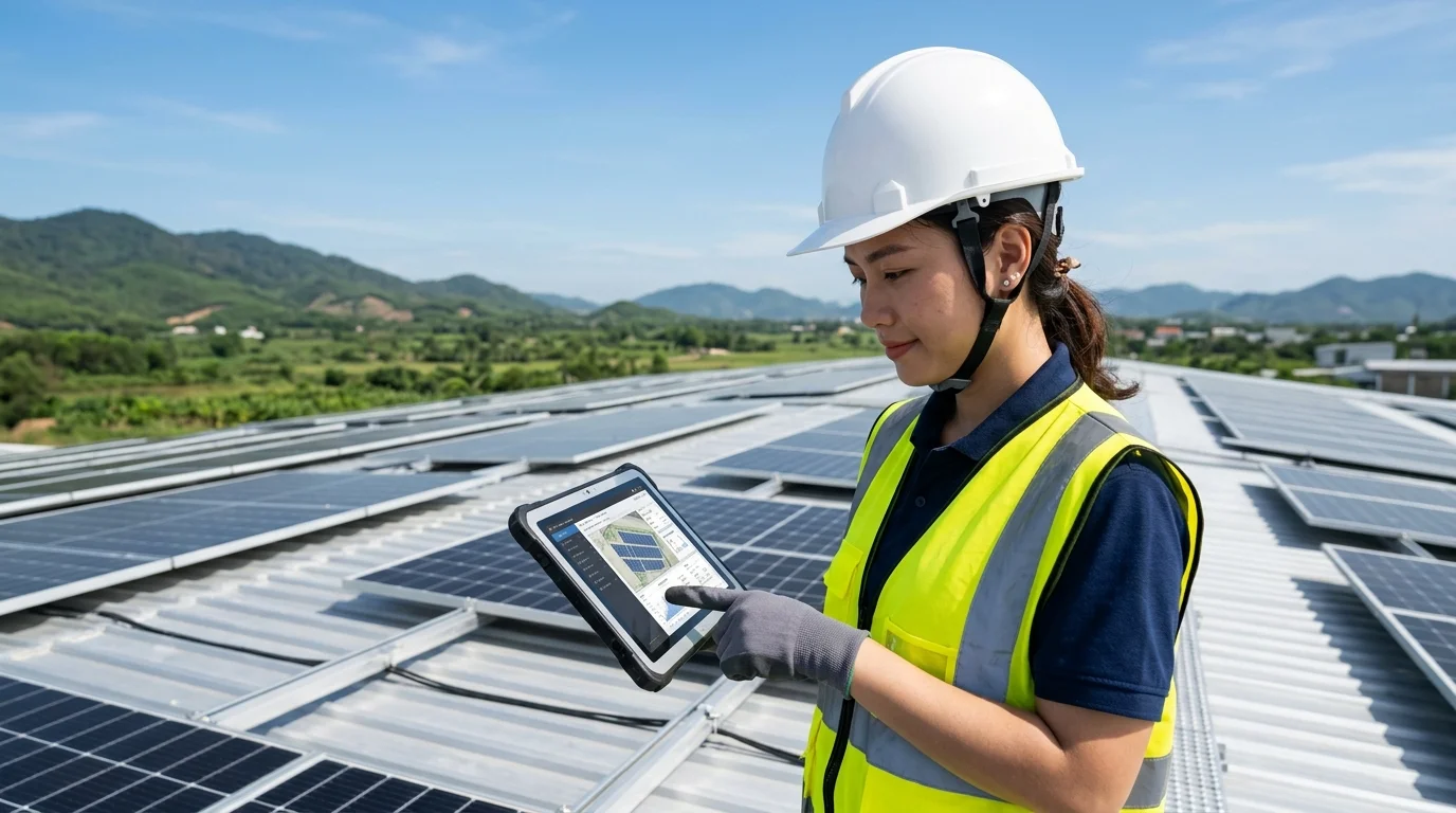 khảo sát kỹ thuật lắp đặt điện mặt trời tại miền trung