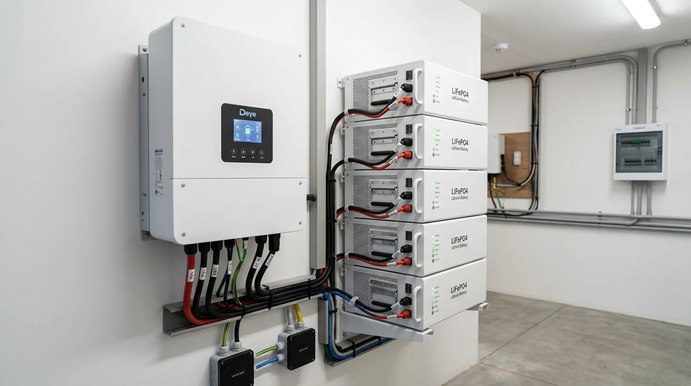 lắp đặt biến tần và pin lưu trữ lithium