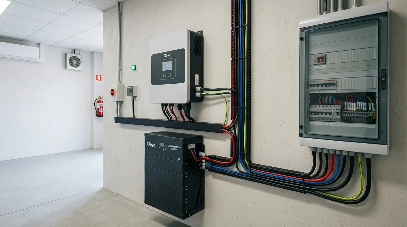 inverter deye hybrid và pin lithium gia lai