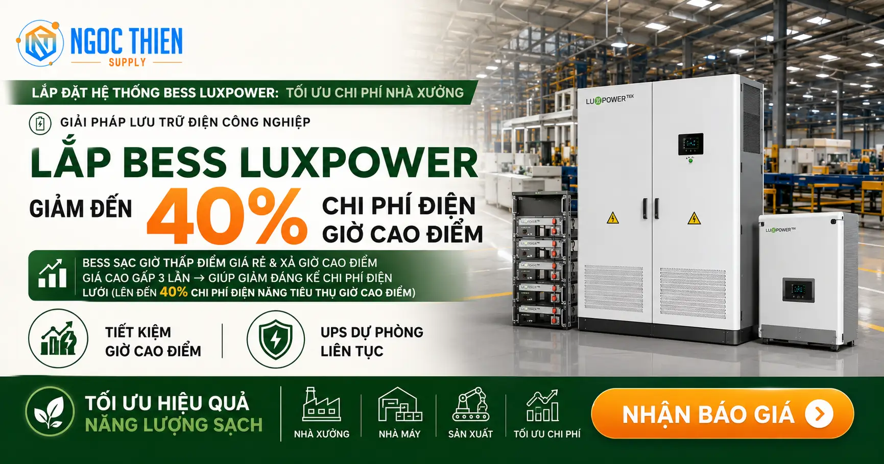 Lắp đặt hệ thống BESS Luxpower: Tối ưu giảm 40% tiền điện