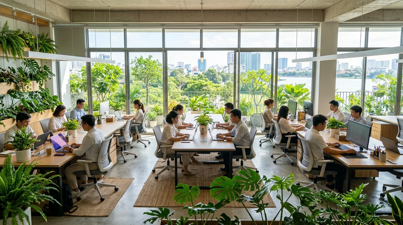 văn phòng sử dụng điện năng lượng mặt trời