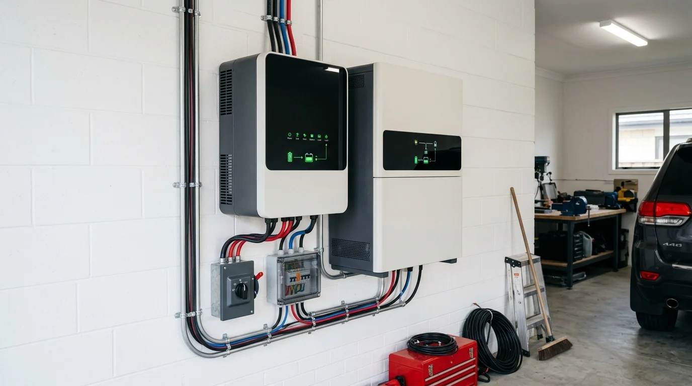hệ thống biến tần hybrid và pin lithium lưu trữ